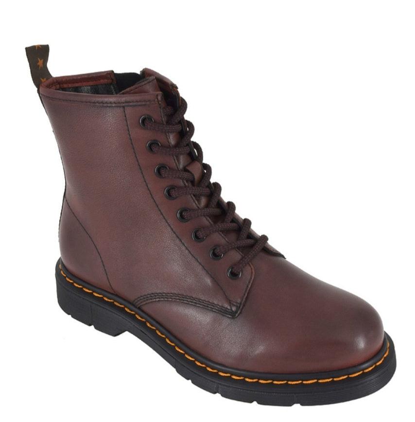 Botte en cuir pour femme - Dolly - Bourgogne