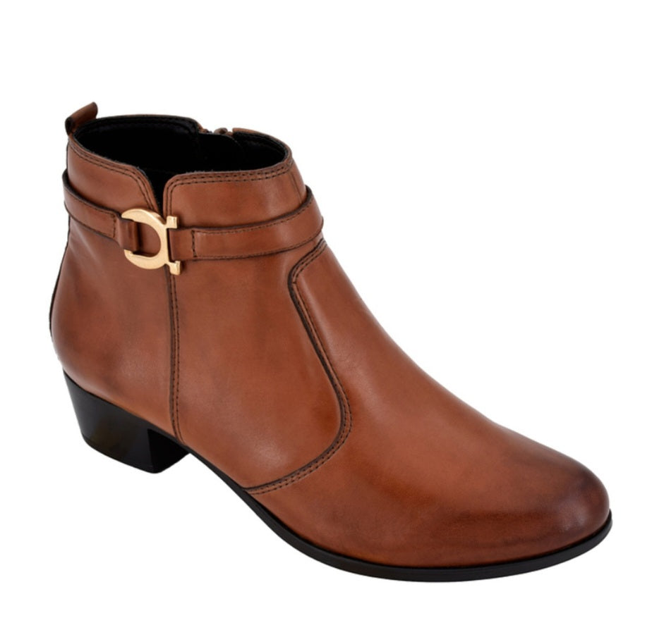 Chic bottillon en cuir pour femme - Arisa - Brun